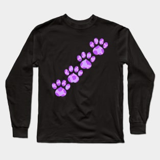 Purple Paw Prints (Version 1) Long Sleeve T-Shirt